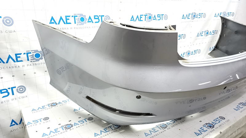 Bare rear bumper Audi A3 8V 15-16 for parking sensors, silver, paint peeling, scuffs