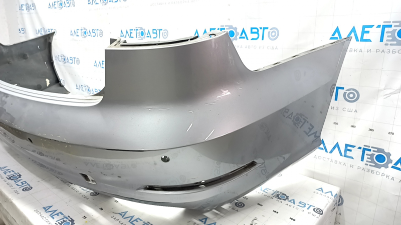 Bare rear bumper Audi A3 8V 15-16 for parking sensors, silver, paint peeling, scuffs