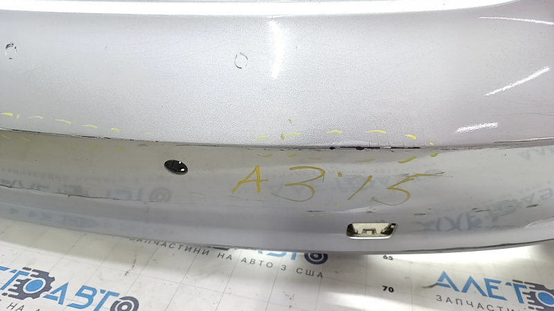 Bare rear bumper Audi A3 8V 15-16 for parking sensors, silver, paint peeling, scuffs