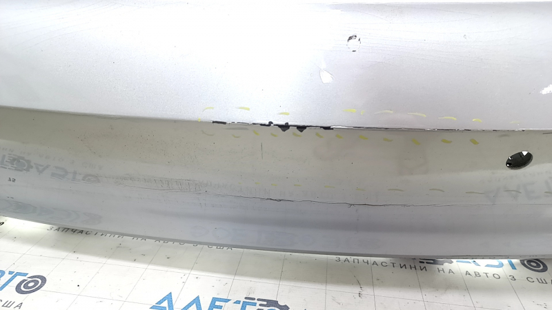 Bare rear bumper Audi A3 8V 15-16 for parking sensors, silver, paint peeling, scuffs