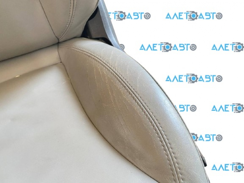 Driver's seat Tesla Model S 12-15 pre-rest, type 2, with airbag, electric, gray leather, heated, cracked leather, scratches, needs cleaning, tears Used