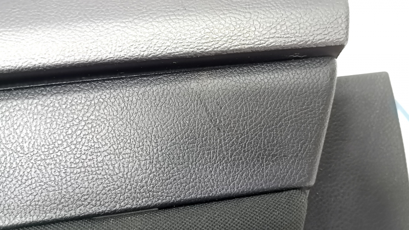 Door trim card rear right Ford Fusion mk5 17-20 black with black insert cloth, armrest leather, molding gray, scratches, crack, break crepe