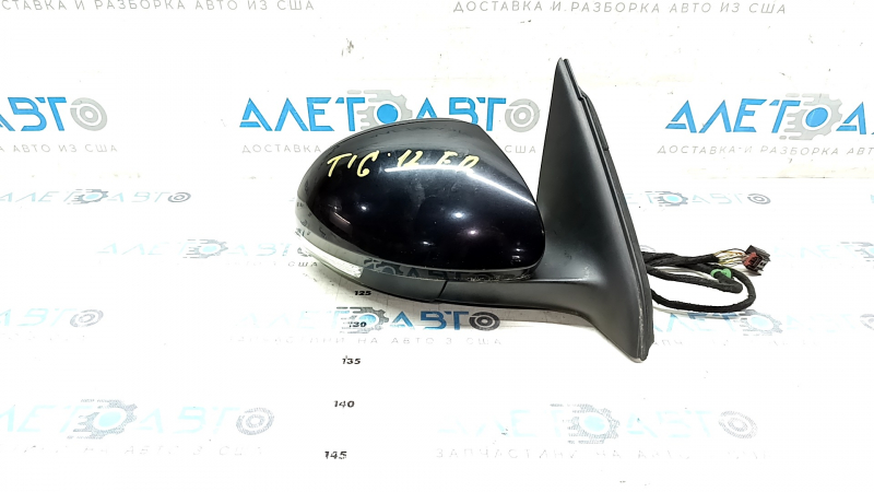 Side mirror right VW Tiguan 09-17 13 pins, turn signal, heated, backlight, black LC9X