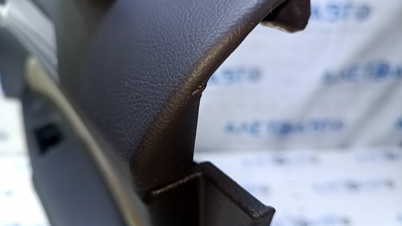 Door trim card front right Ford Fusion mk5 17-20 black with gray insert cloth, armrest leather, molding gray structure, dent, scratches, pokes, broken fastening