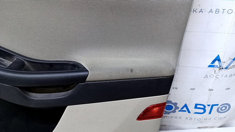 Door trim card front right Ford Focus mk3 11-18 beige, with black insert, armrest beige cloth, scuffs, scratches, needs cleaning