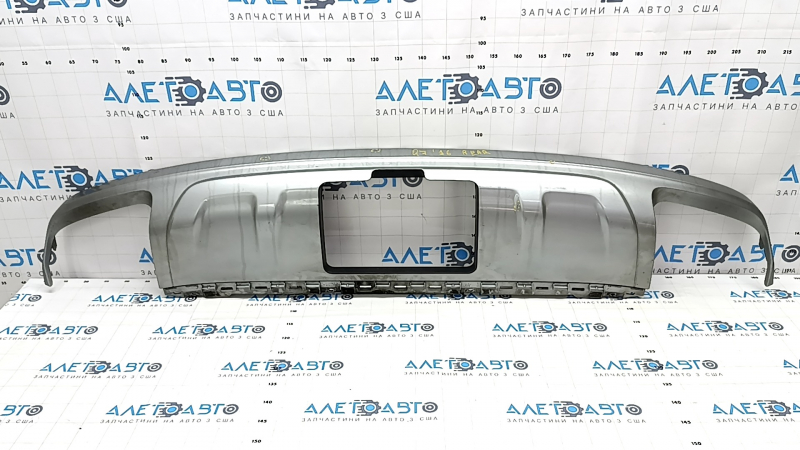 Rear bumper lip Audi Q7 16-19 for towbar, silver, scratches, cracks in fasteners
