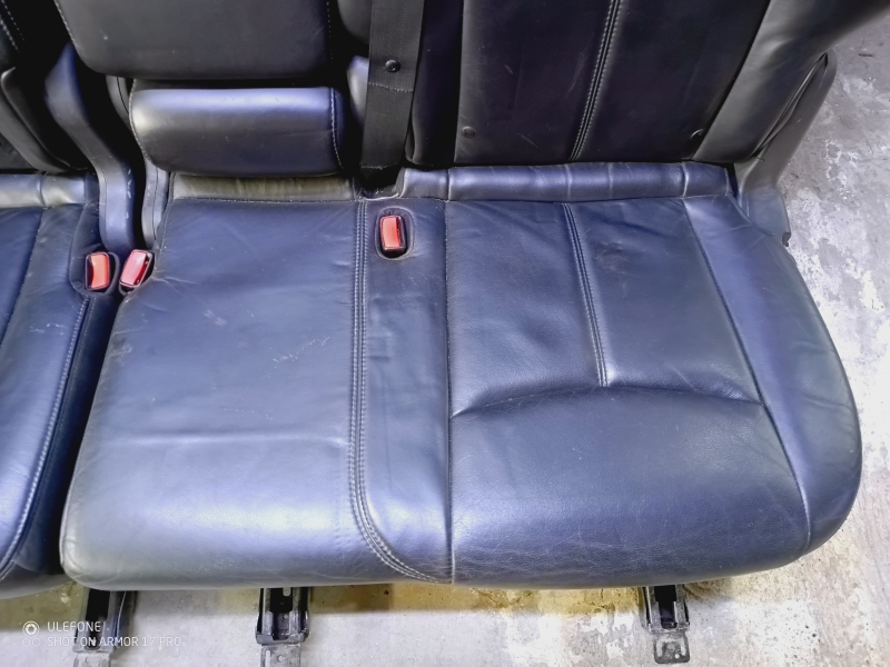 Rear row of seats 2 row Nissan Pathfinder 13-16 leather black, dents, bumps, scratches, scuffed
