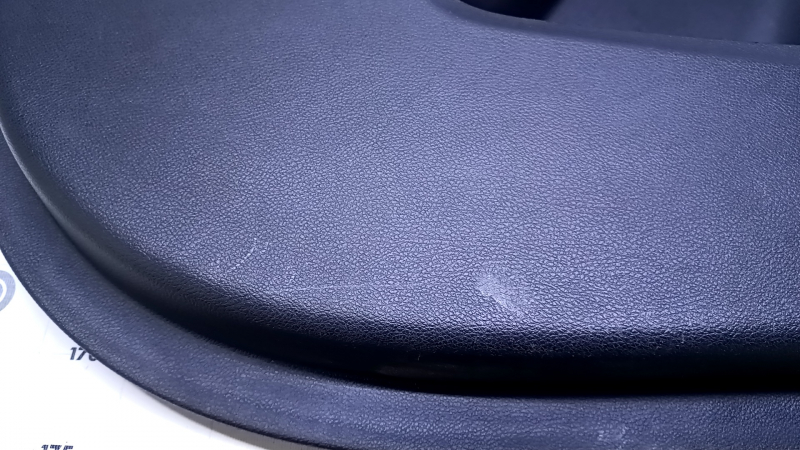 Door trim card front left Jeep Cherokee KL 14-18 black with black insert cloth, armrest black leather, molding wood color, dent, abrasions, scratches, scuffs