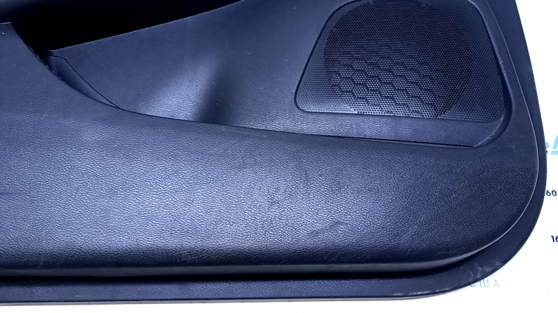 Door trim card front left Nissan Murano z52 15-17 black with black insert leather, armrest black leather, molding gray gloss, scratches, dents, pokes, scuffs, abrasions