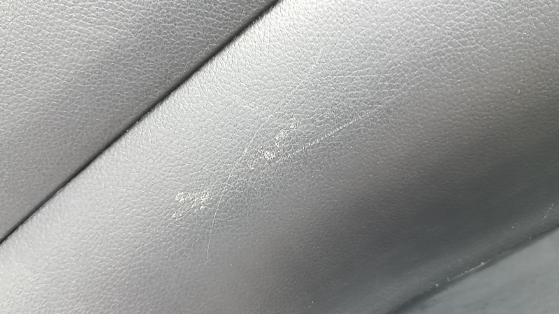 Door trim card rear left Nissan Rogue Sport 17-19 black, armrest leather black, overlay blue gloss, scratches, for dry cleaning