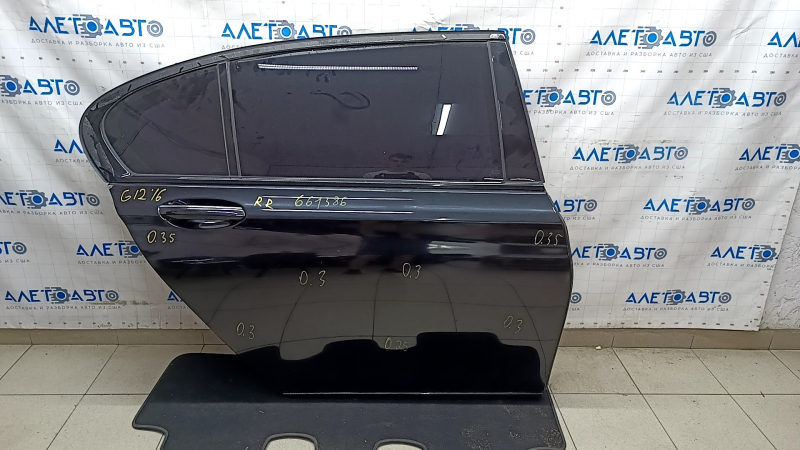 Door assembly rear right BMW 7 G12 16-22 keyless, black 475, painted