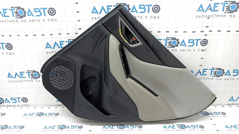 Door trim card rear right Subaru Forester 19- SK black with gray insert cloth, armrest gray leather, dry cleanable, scratches, tear