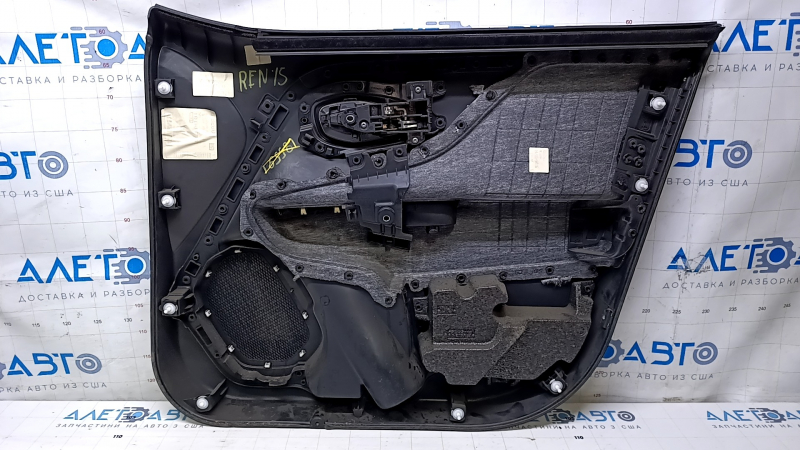 Door trim card front left Jeep Renegade 15- black with black insert cloth, armrest cloth, scratches, nicks