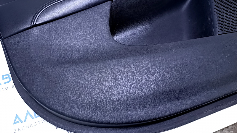 Door trim card front left Dodge Journey 11- black with black insert leather, armrest black leather, black stitching, scuffs, bumps, scratches, burrs Used