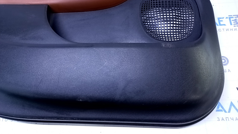 Door trim card front left Fiat 500L 14 - black with brown insert leather, armrest brown leather, scuffs, scratches, dents Used