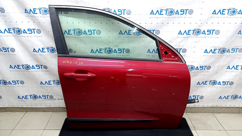 Door assembly front right Kia Niro 17-22 keyless, red K3R, painted 0.2-0.25, missing keyless button Used