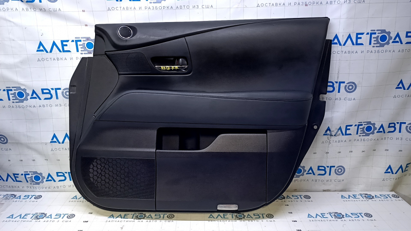 Door trim card front right Lexus RX350 RX450h 10-15 black with black insert leather, armrest black leather, scuff, bumps