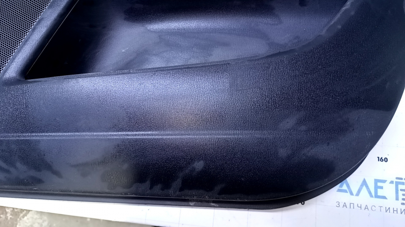 Door trim card front right Mazda CX-9 16- black with black insert leather, armrest black leather, molding gray structure, abrasions, scratches, scuffs, for dry cleaning, broken fasteners