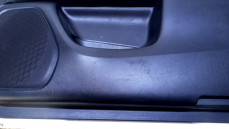 Door trim card front right Nissan Pathfinder 13-20 black with black insert cloth, armrest black cloth, molding black gloss, without backlight, scratches, abrasions, dents