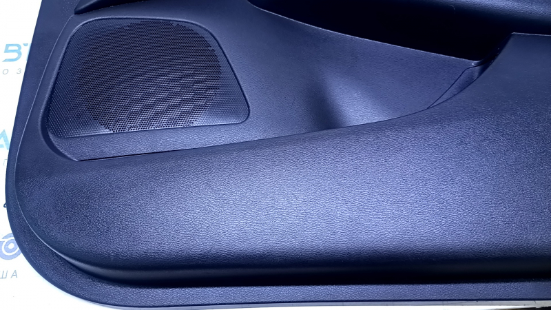 Door trim card front right Nissan Murano z52 15-17 black with black insert leather, armrest black leather, molding gray gloss, dents, scratches, abrasions
