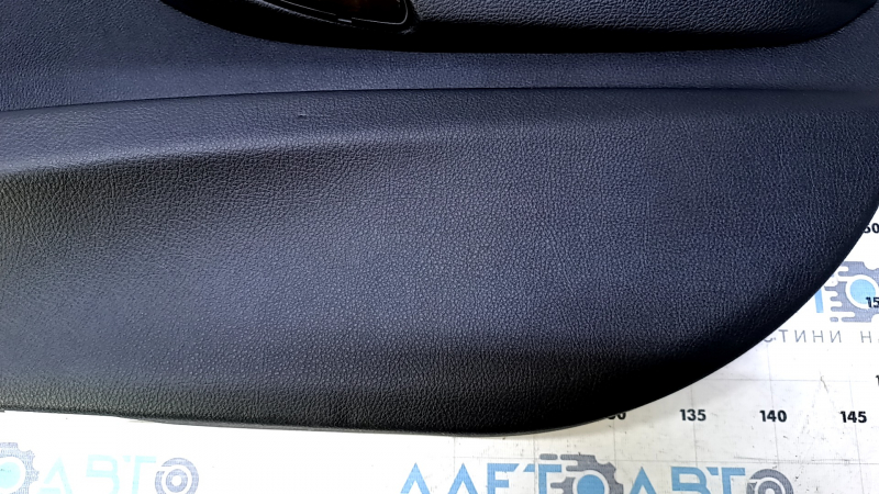 Door trim card front right BMW 3 F30 12-18 black with black insert leather, armrest black leather, wood trim, with backlight, dents, scuffs, abrasions, scratches