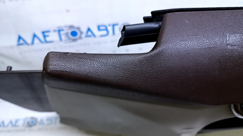 Door trim card front right Cadillac ATS 13- brown with gray insert leather, armrest brown leather, molding light wood gloss, BOSE, scuffs, cracked leather, dents, bumps, abrasions,