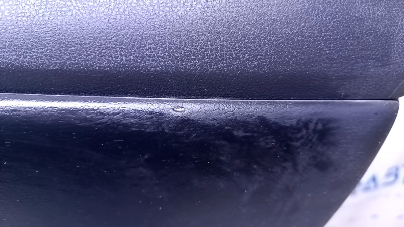 Door trim card front right Nissan Leaf 13-17 black with black insert leather, armrest black leather, bumps, scratches, abrasions, dents, scuffs