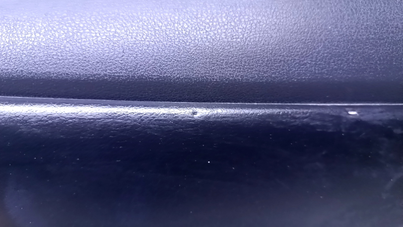 Door trim card front right Nissan Leaf 13-17 black with black insert leather, armrest black leather, bumps, scratches, abrasions, dents, scuffs