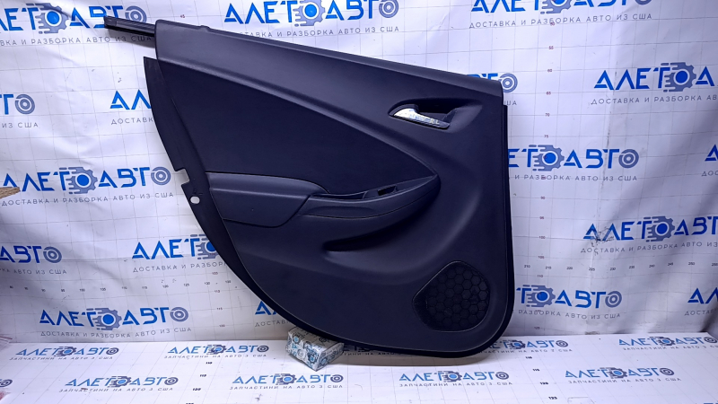 Door trim card rear left Chevrolet Volt 16- black, armrest rubber black, scratches, abrasions, bump