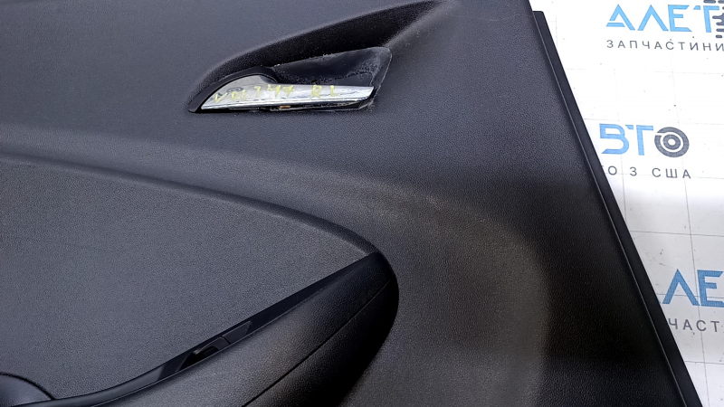 Door trim card rear left Chevrolet Volt 16- black, armrest rubber black, scratches, abrasions, bump