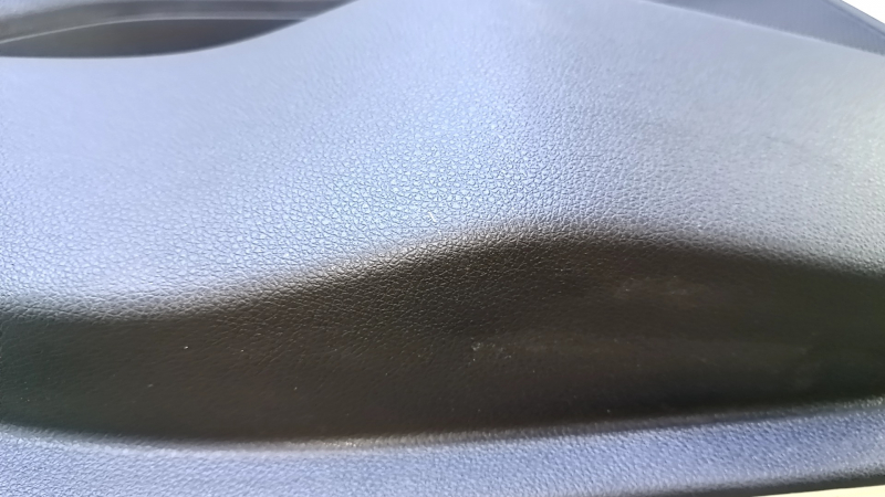 Door trim card rear left Kia Optima 16- black with black insert leather, armrest black leather, scratches, dent, abrasions