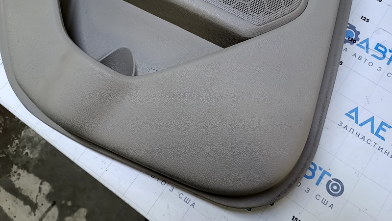 Door trim card rear left Kia Optima 11-15 beige with beige insert cloth, armrest beige leather, handle black matte, dents, abrasions, scratches, for dry cleaning