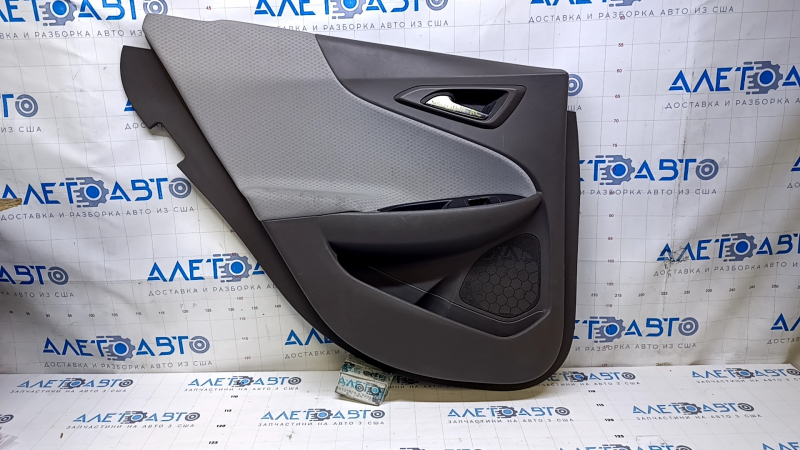 Door trim card rear left Chevrolet Malibu 16- gray with gray insert cloth, armrest gray cloth, scuffs, scratches, for dry cleaning