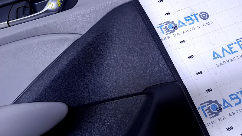 Door trim card rear left Honda Accord 18-22 black with gray insert leather. armrest gray leather, molding black structure, scratches, abrasions, crack in the body