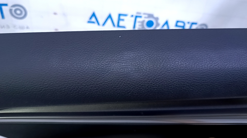 Door trim card rear left Ford Fusion mk5 13-16 black with black insert cloth, armrest black leather, molding gray gloss, dents, scratches, abrasions