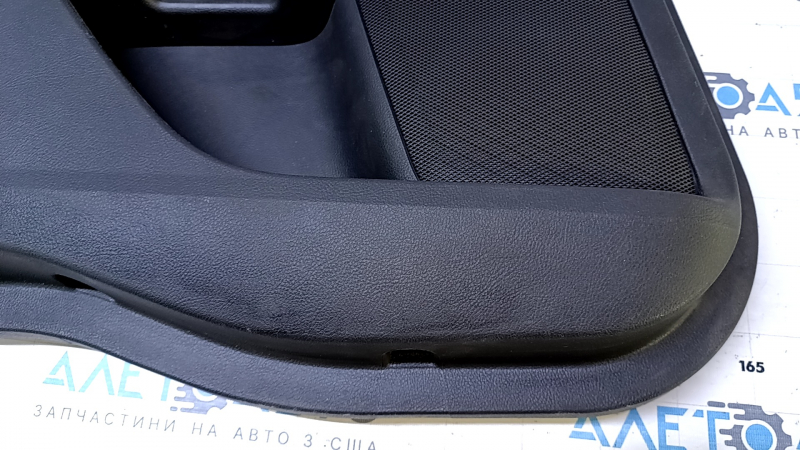 Door trim card rear left Ford Fusion mk5 13-16 titanium black, with black leather insert, armrest black leather, molding gray gloss, dents, scratches, abrasions, scuffs, bumps