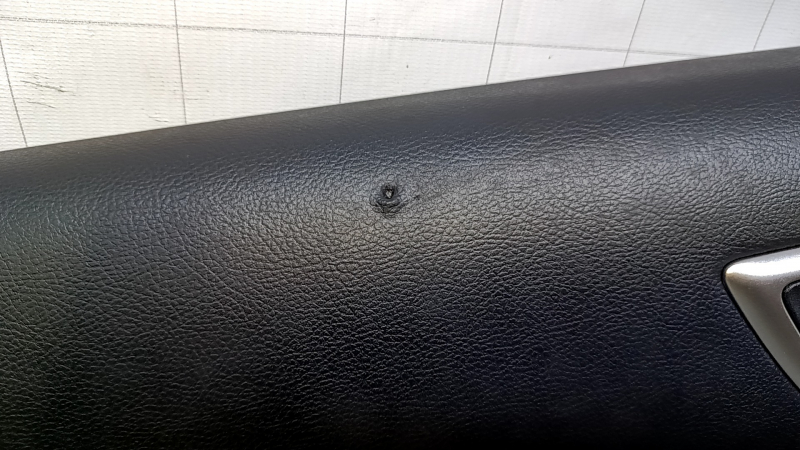 Door trim card rear left Ford Edge 15-18 black with beige insert leather, armrest black leather, scratches, abrasions, scuffs, dents