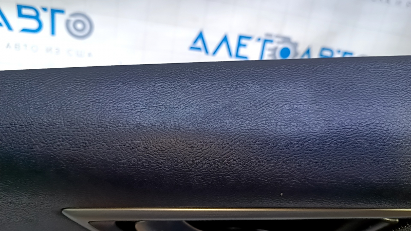 Door trim card rear left Ford Edge 15-18 black with beige insert leather, armrest black leather, scratches, abrasions, scuffs, dents