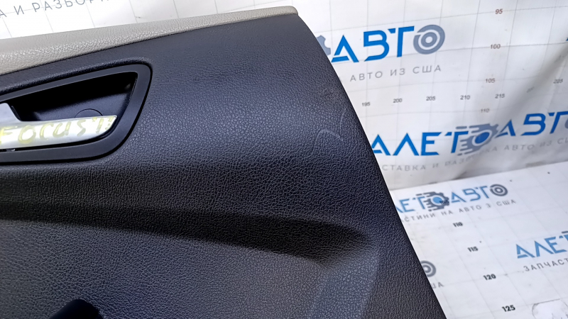 Door trim card rear left Ford Focus mk3 11-18 beige, with black insert plastic, armrest beige plastic, scratches, abrasions