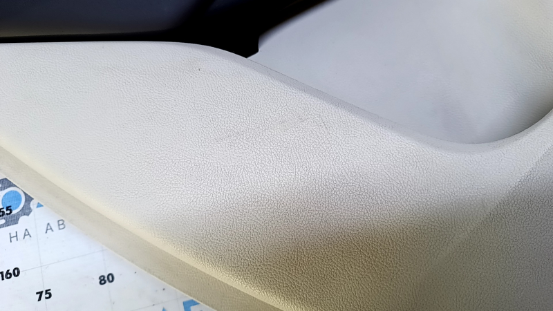 Door trim card rear left Lincoln MKC 15- beige with beige insert leather, armrest dark brown leather, insert wood structure, under the tweeter, chrome, dents, scuffs, abrasions