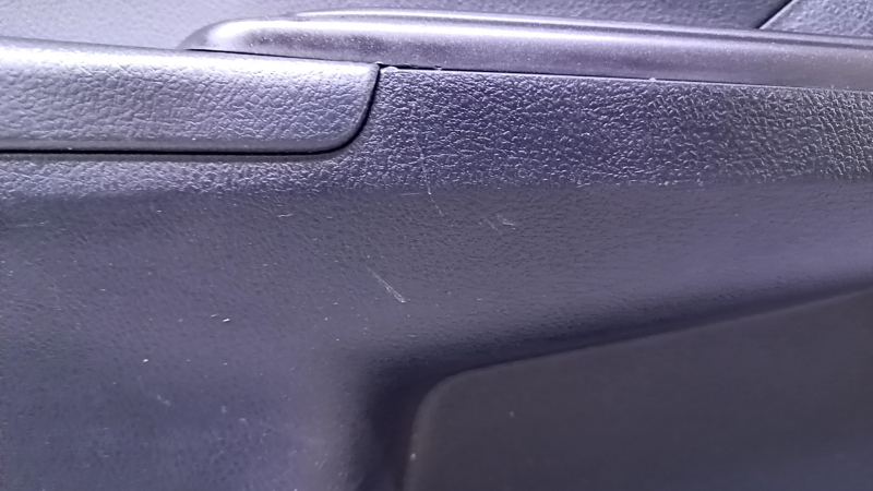 Door trim card rear left Toyota Camry v55 15-17 usa black with black insert plastic, armrest black rubber, dents, abrasions, scratches