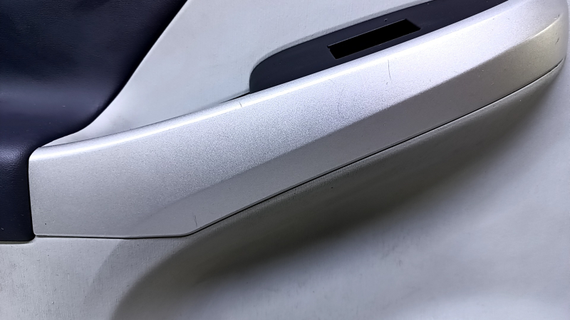 Door trim card rear left Toyota Prius 30 10-15 gray with dark insert leather, armrest dark gray leather, under the tweeter, scuffs, scratches, abrasions