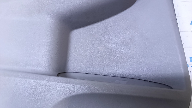 Door trim card rear left Toyota Camry v50 12-14 usa gray with black insert plastic, gray armrest rubber, scuffs, scratches, crack in fastening, plastic turned white