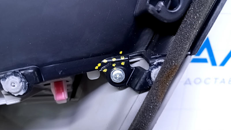 Door trim card rear left Toyota Camry v50 12-14 usa gray with black insert plastic, gray armrest rubber, scuffs, scratches, crack in fastening, plastic turned white