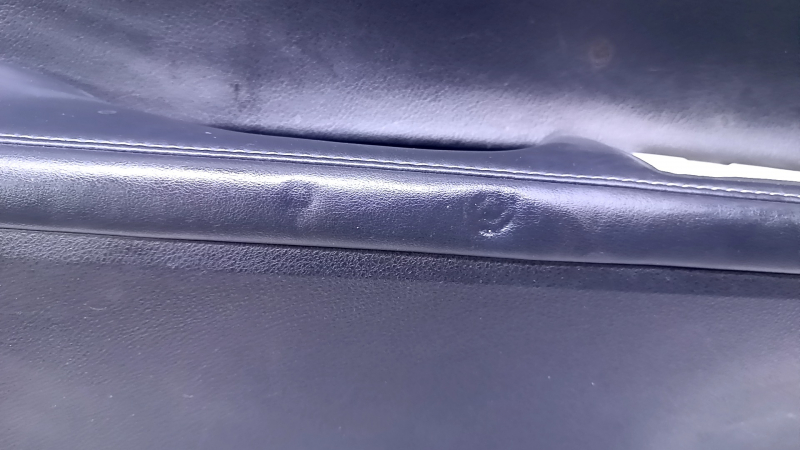 Door trim card rear left Lexus ES300h ES350 13-18 black with black insert leather, armrest black leather, molding light wood gloss, dents, abrasions, scratches, nicks