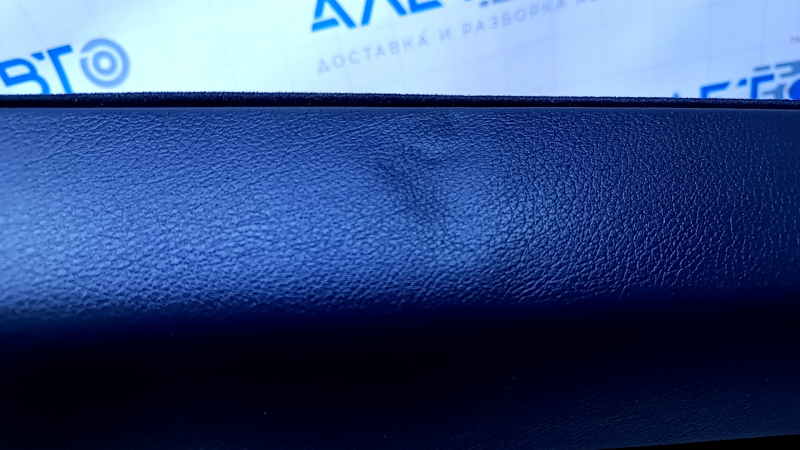 Door trim card rear left Lexus ES300h ES350 13-18 black with black insert leather, armrest black leather, molding light wood gloss, dents, abrasions, scratches, nicks
