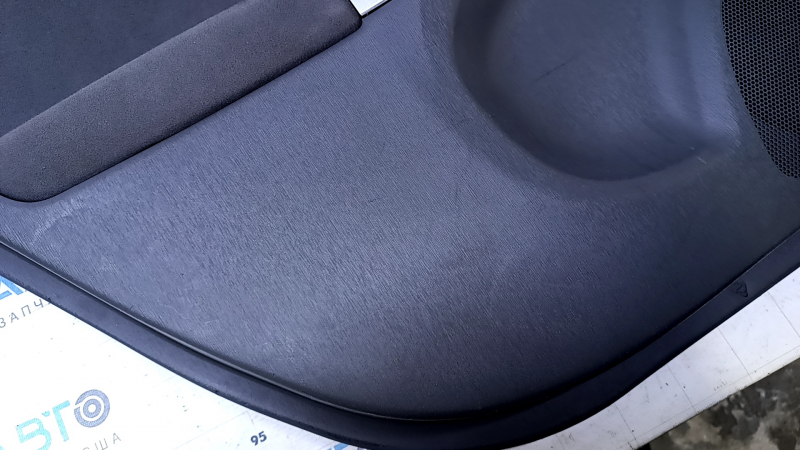 Door trim card rear left Toyota Prius 30 10-15 dark gray with dark gray insert cloth, armrest dark gray cloth, broken fasteners, scratches, abrasions