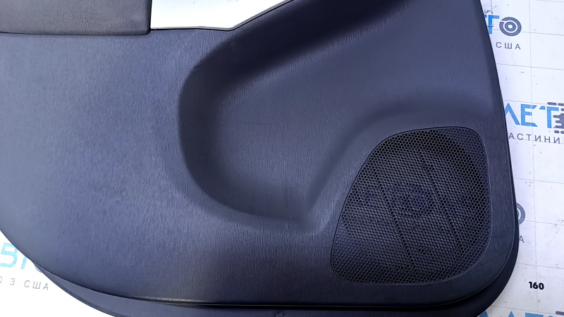 Door trim card rear left Toyota Prius 30 10-15 dark gray with dark gray insert cloth, armrest dark gray cloth, broken fasteners, scratches, abrasions