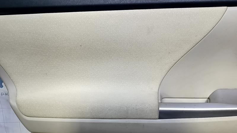 Door trim card rear left Toyota Prius V 12-17 beige with beige insert cloth, armrest beige cloth, scuffs, scratches, for dry cleaning