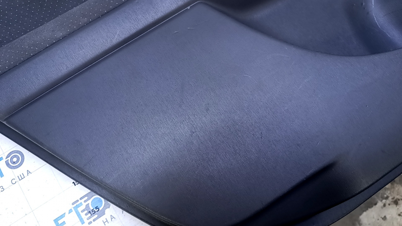 Door trim card rear left Toyota Prius V 12-17 dark gray with dark gray insert cloth, armrest dark gray cloth, scuffs, scratches, dents, pokes, nicks